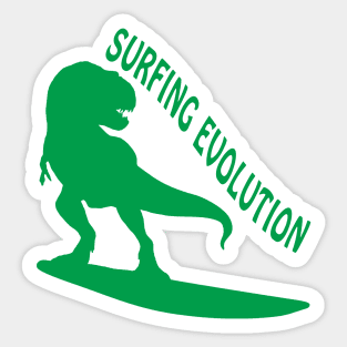 Surfing Evolution - Dinosaurs Born To Surf Sticker